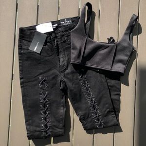 New Nova Lace Up Black jeans
